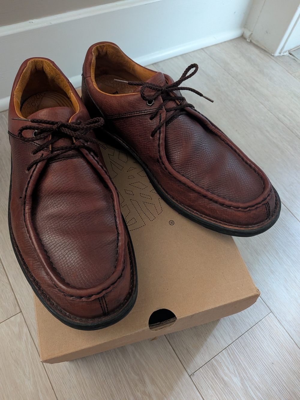 Timberland Moc Toe Oxford 63591 Dark Brown Leather US 9.5 Box PreciseFit Inserts